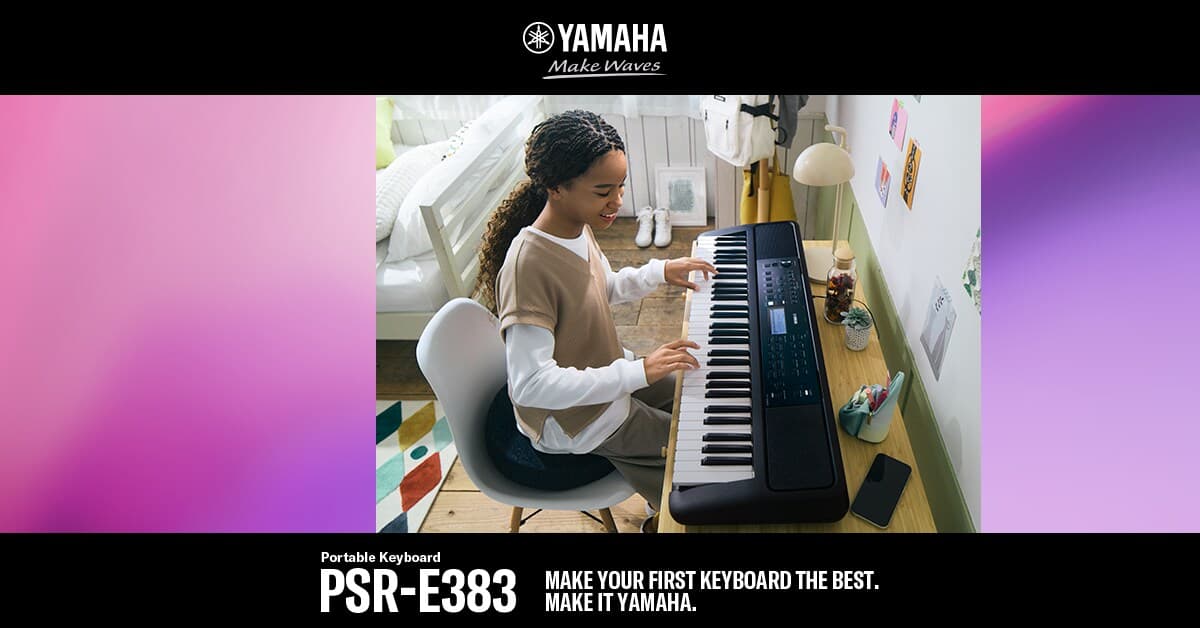 Yamaha PSR-E383 portable keyboard product artwork